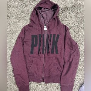 Burgundy zip up jacket by Victoria secret pink 
Never worn